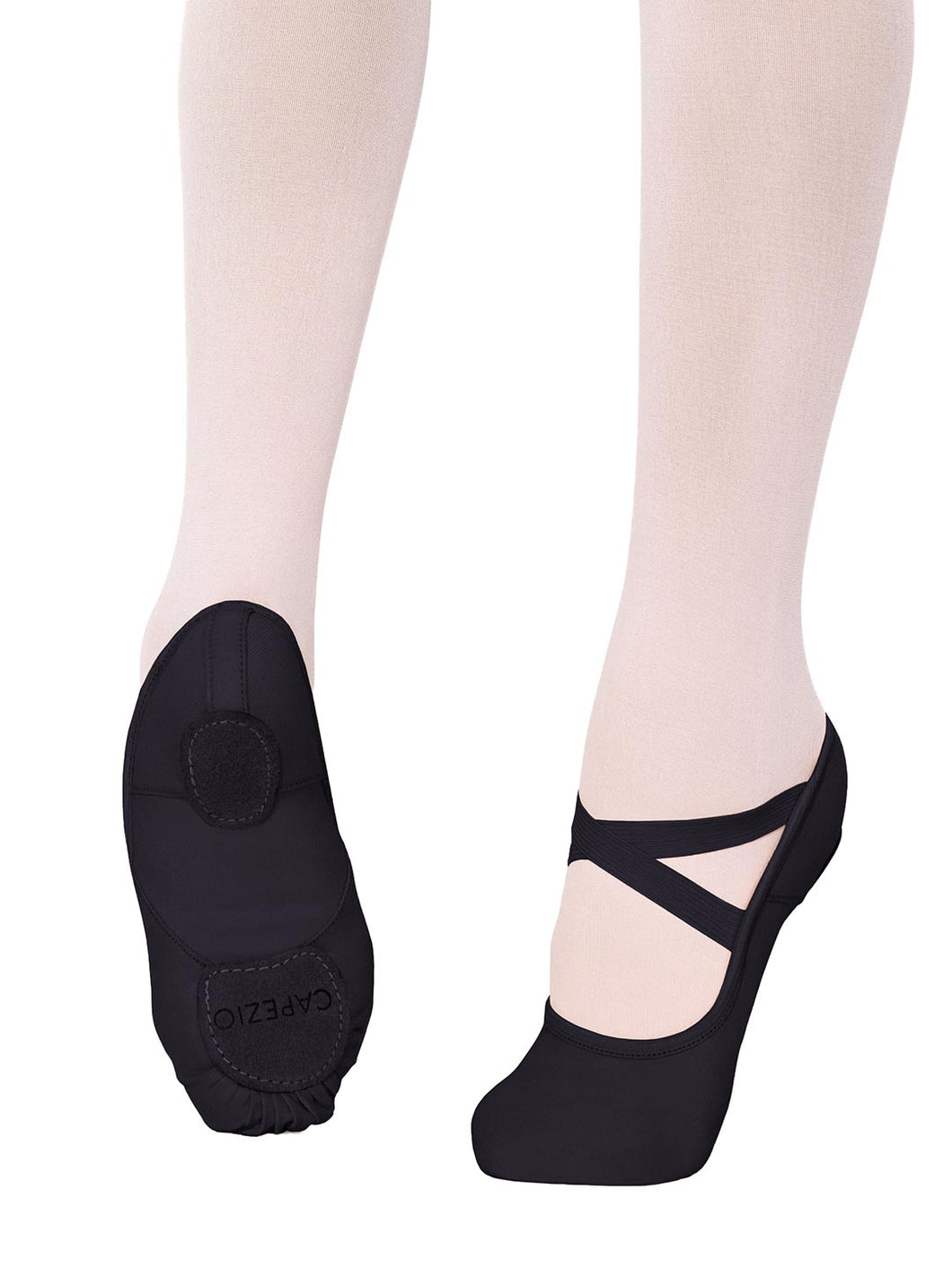 2037C Capezio Children's Split Sole Canvas Hanami Ballet Shoe (Black)