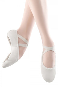 S0208L Bloch Split Sole Leather Ballet Slipper - White
