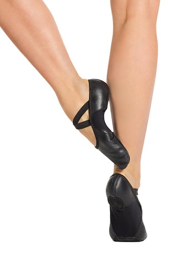 2038W Capezio Adult Hanami Leather Ballet Shoe with Flex Arch (Black)